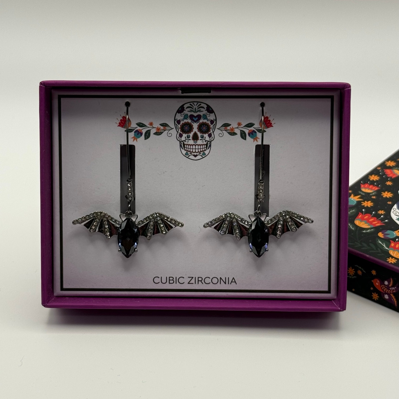 New Bella Jack Black Cubic Zirconia Crystal Bat Earrings 28$